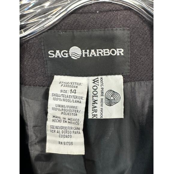 Vintage Black Academia Single Button Oversized Preppy Wool Blazer Size 14 - Picture 2 of 12